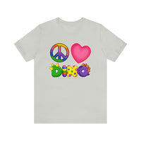 DINO-BUDDIES® - Peace Love DINO™ - Unisex Adult Jersey Short Sleeve Tee