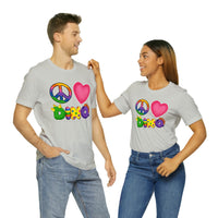 DINO-BUDDIES® - Peace Love DINO™ - Unisex Adult Jersey Short Sleeve Tee