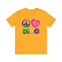 DINO-BUDDIES® - Peace Love DINO™ - Unisex Adult Jersey Short Sleeve Tee