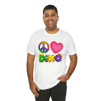 DINO-BUDDIES® - Peace Love DINO™ - Unisex Adult Jersey Short Sleeve Tee