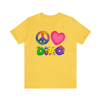 DINO-BUDDIES® - Peace Love DINO™ - Unisex Adult Jersey Short Sleeve Tee