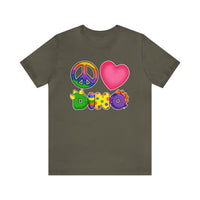 DINO-BUDDIES® - Peace Love DINO™ - Unisex Adult Jersey Short Sleeve Tee