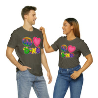 DINO-BUDDIES® - Peace Love DINO™ - Unisex Adult Jersey Short Sleeve Tee