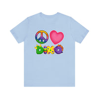 DINO-BUDDIES® - Peace Love DINO™ - Unisex Adult Jersey Short Sleeve Tee