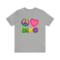 DINO-BUDDIES® - Peace Love DINO™ - Unisex Adult Jersey Short Sleeve Tee