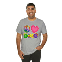 DINO-BUDDIES® - Peace Love DINO™ - Unisex Adult Jersey Short Sleeve Tee