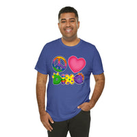 DINO-BUDDIES® - Peace Love DINO™ - Unisex Adult Jersey Short Sleeve Tee