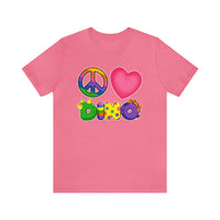 DINO-BUDDIES® - Peace Love DINO™ - Unisex Adult Jersey Short Sleeve Tee