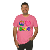 DINO-BUDDIES® - Peace Love DINO™ - Unisex Adult Jersey Short Sleeve Tee