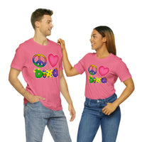 DINO-BUDDIES® - Peace Love DINO™ - Unisex Adult Jersey Short Sleeve Tee