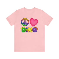 DINO-BUDDIES® - Peace Love DINO™ - Unisex Adult Jersey Short Sleeve Tee