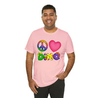 DINO-BUDDIES® - Peace Love DINO™ - Unisex Adult Jersey Short Sleeve Tee
