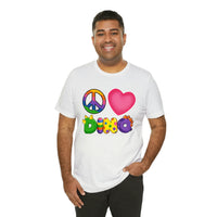 DINO-BUDDIES® - Peace Love DINO™ - Unisex Adult Jersey Short Sleeve Tee