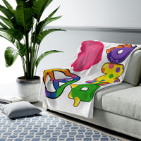 DINO-BUDDIES® - Peace Love DINO™ - Velveteen Plush Blanket