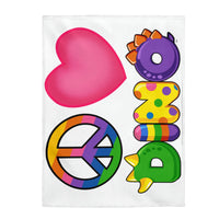 DINO-BUDDIES® - Peace Love DINO™ - Velveteen Plush Blanket