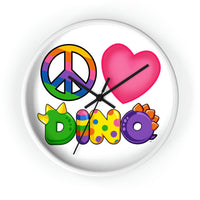 DINO-BUDDIES® - Peace Love DINO™ - Wall Clock