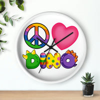 DINO-BUDDIES® - Peace Love DINO™ - Wall Clock