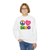 DINO-BUDDIES® - Peace Love DINO™ - Youth Crewneck Sweatshirt