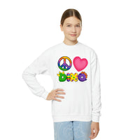 DINO-BUDDIES® - Peace Love DINO™ - Youth Crewneck Sweatshirt