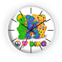DINO-BUDDIES® - Peace Love DINO™ w/3 Dino-Buddies - Wall Clock