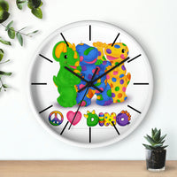 DINO-BUDDIES® - Peace Love DINO™ w/3 Dino-Buddies - Wall Clock