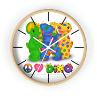 DINO-BUDDIES® - Peace Love DINO™ w/3 Dino-Buddies - Wall Clock
