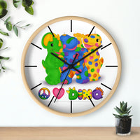 DINO-BUDDIES® - Peace Love DINO™ w/3 Dino-Buddies - Wall Clock