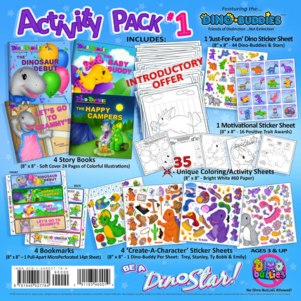 Dino-Buddies®™ Activity Pack #1 - Rear Cover (Stickers, Books, Coloring Sheets)