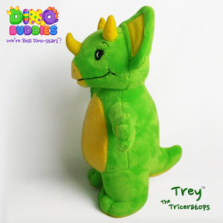 DINO-BUDDIES®™ - Dinosaur Plush Stuffed Animal - TREY™️ - The Triceratops