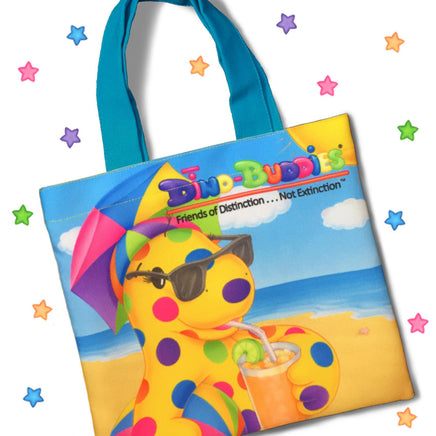 DINO-BUDDIES®™ - Tote Bag - “Hit The Beach!” - Blue Handle