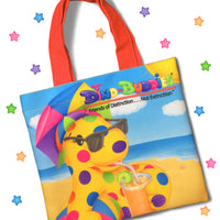 DINO-BUDDIES®™ - Tote Bag - “Hit The Beach!” - Orange Handle