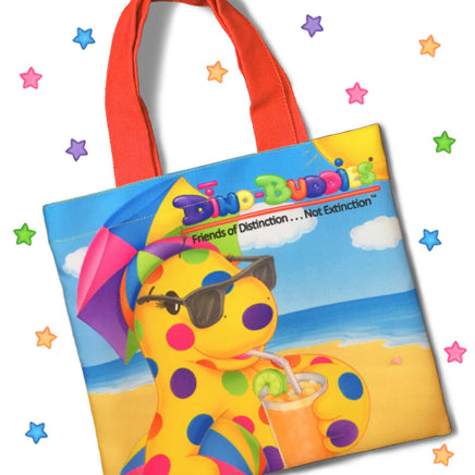 DINO-BUDDIES®™ - Tote Bag - “Hit The Beach!” - Orange Handle