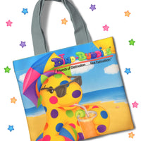 DINO-BUDDIES®™ - Tote Bag - “Hit The Beach!” - Grey Handle