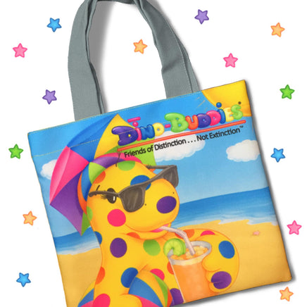 DINO-BUDDIES®™ - Tote Bag - “Hit The Beach!” - Grey Handle