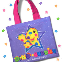 DINO-BUDDIES®™ - Tote Bag - “Rollo Dino-Star Power” - Pink Handle