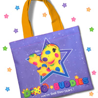 DINO-BUDDIES®™ - Tote Bag - “Rollo Dino-Star Power” - Yellow Handle
