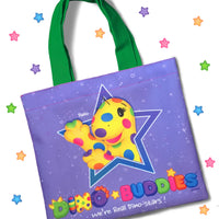 DINO-BUDDIES®™ - Tote Bag - “Rollo Dino-Star Power” - Green Handle