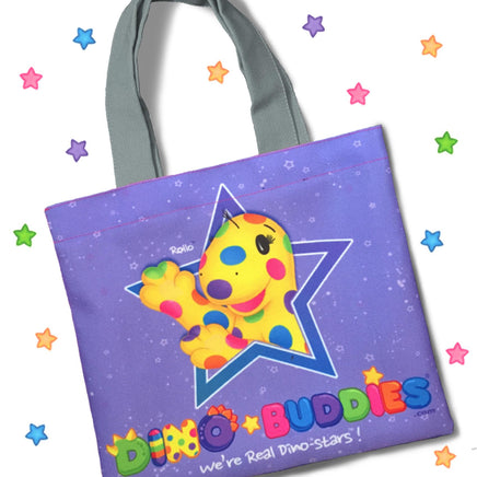 DINO-BUDDIES®™ - Tote Bag - “Rollo Dino-Star Power” - Grey Handle