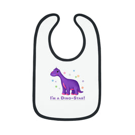 DINO-BUDDIES® - I'm a Dino-Star® with Casey (Brachiosaurus) - Baby Contrast Trim Jersey Bib