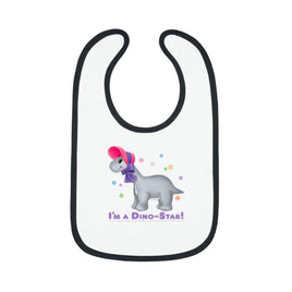 DINO-BUDDIES® - I'm a Dino-Star® with Emily (Apatosaurus) - Baby Contrast Trim Jersey Bib