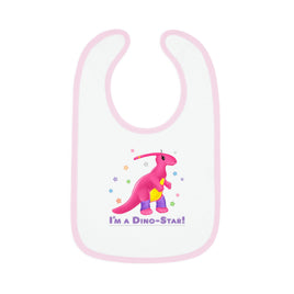 DINO-BUDDIES® - I'm a Dino-Star® with Jamie (Parasaurolophus) - Baby Contrast Trim Jersey Bib