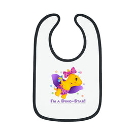DINO-BUDDIES® - I'm a Dino-Star® with Lisi (Pterodactyl) Flying - Baby Contrast Trim Jersey Bib