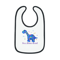 DINO-BUDDIES® - I'm a Dino-Star® with Patches (Apatosaurus) - Baby Contrast Trim Jersey Bib