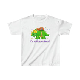 DINO-BUDDIES® - I'm a Dino-Star!® with Trey (Triceratops) - Cute Dinosaur T-Shirt Youth