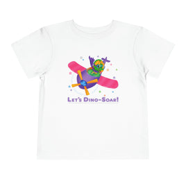 DINO-BUDDIES® - Let's Dino-Soar!™ with Trey (T-Rex Tyrannosaurus) in Airplane - Cute Dinosaur T-Shirt Toddler