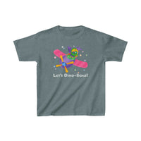 DINO-BUDDIES® - Let's Dino-Soar!™ with Trey (T-Rex Tyrannosaurus) in Airplane - Cute Dinosaur T-Shirt Youth