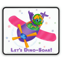 DINO-BUDDIES® - Let's Dino-Soar™ with Trey (Triceratops) in Airplane - Gaming Mouse Pad