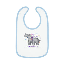 DINO-BUDDIES® - Our Little Dino-Star® with Grammy & Pap (Apatosaurus) - Baby Contrast Trim Jersey Bib