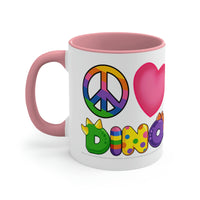 DINO-BUDDIES® - Peace Love DINO™ - Accent Coffee Mug, 11oz