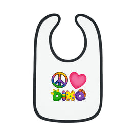 DINO-BUDDIES® - Peace Love DINO™ - Baby Contrast Trim Jersey Bib